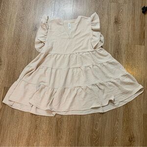 Zenana Outfitters Cream Ruffled women’s tunic top size XL